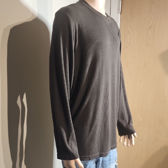 Casual Brown Ribbed Long Sleeve Shirt - Picture 4 of 9